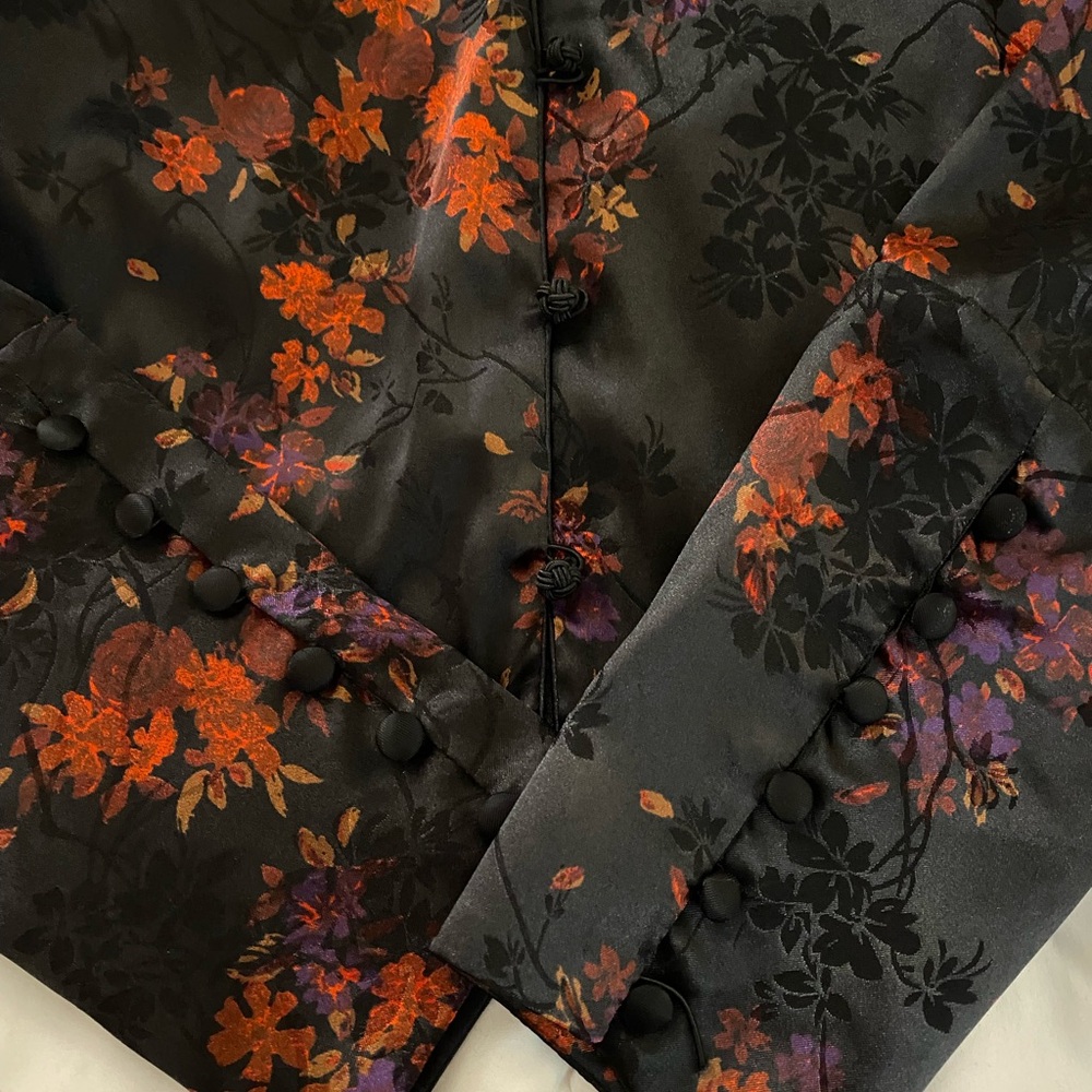 Zara Black Floral Satin Blouse - Picture 8 of 11